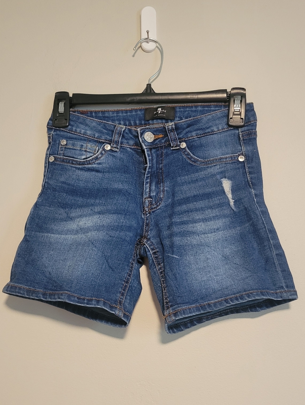 7 For All Mankind Indigo Blue Denim Shorts Girls Size 10